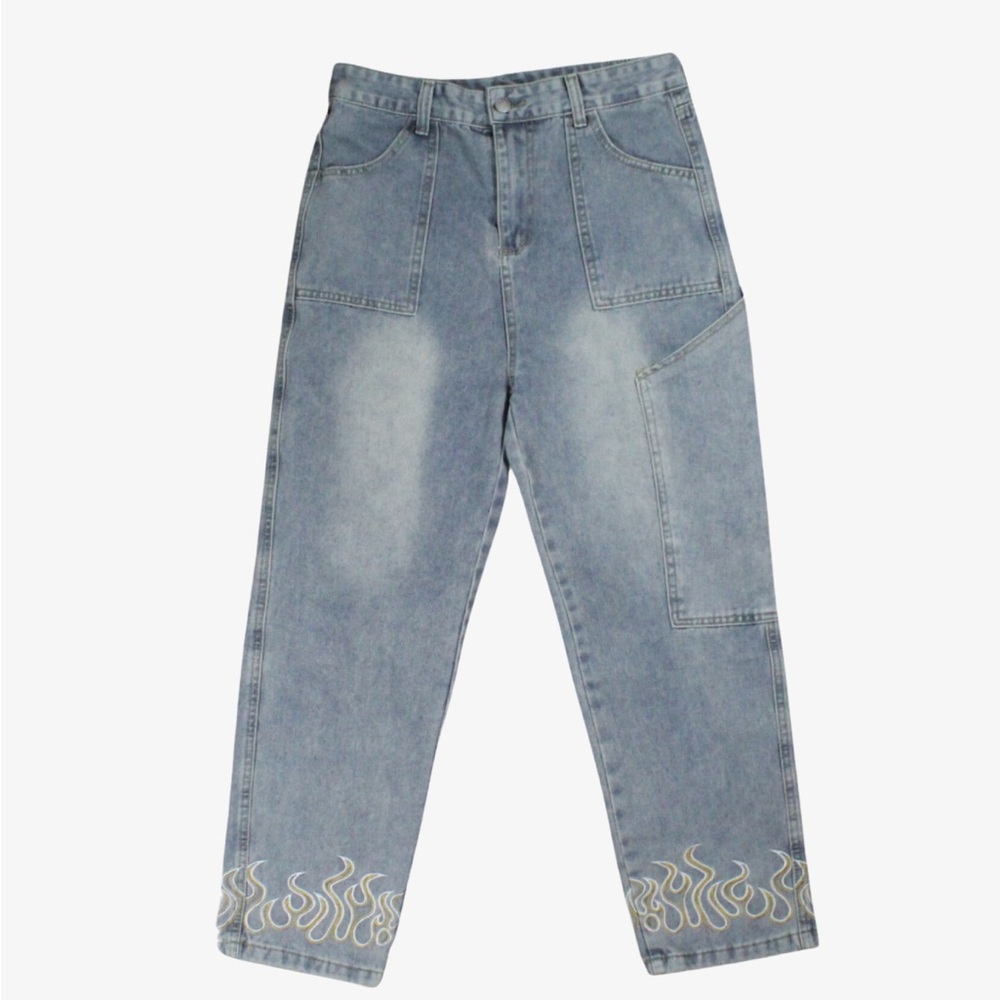 Kaede Gardens KG High Street Wide Leg Flame Jeans Men's Small Baggy Denim